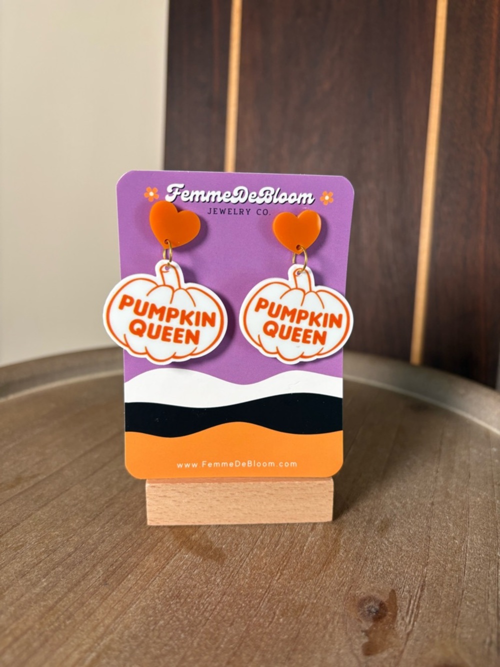 💛BOGO💛 FemmeDeBloom “Pumpkin Queen” Pumpkin & Orange Heart Drop Earrings